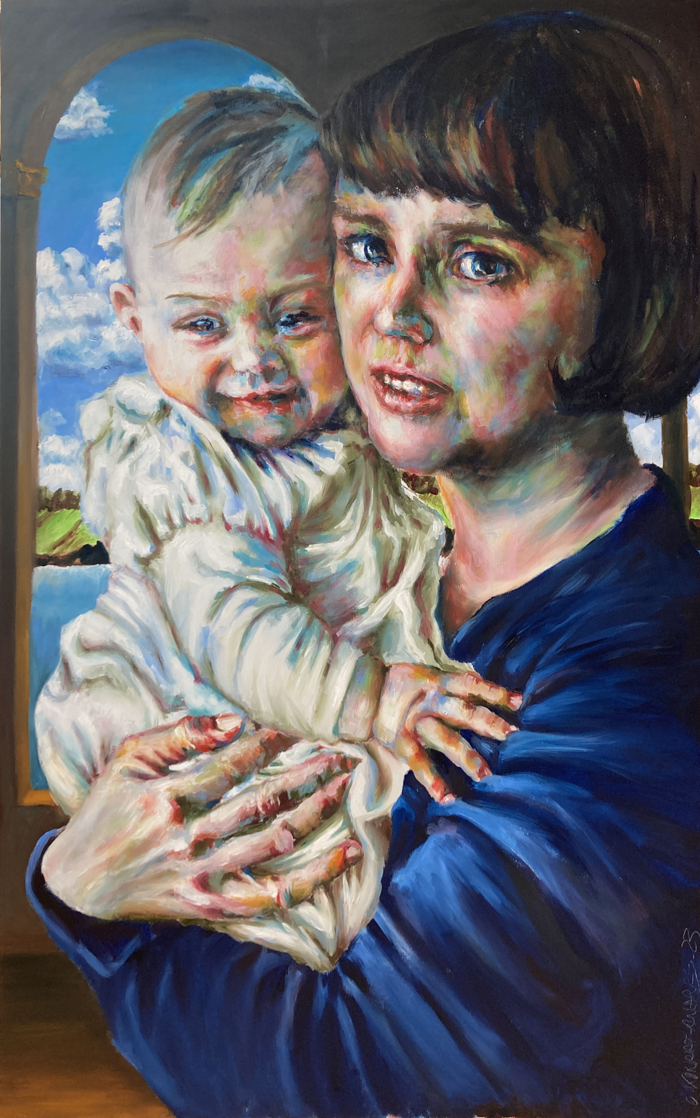 la vierge a l'enfant 130x80cm